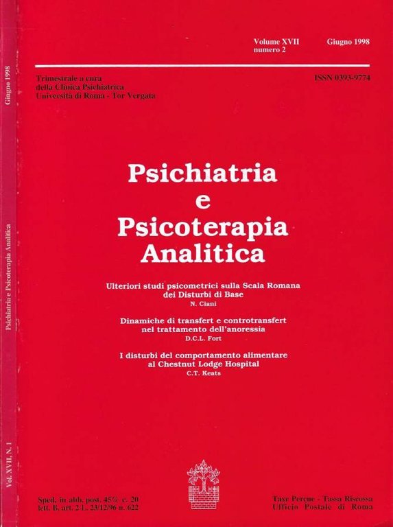 Psichiatria e psicoterapia analitica Vol. XVII n. 2 - 1998