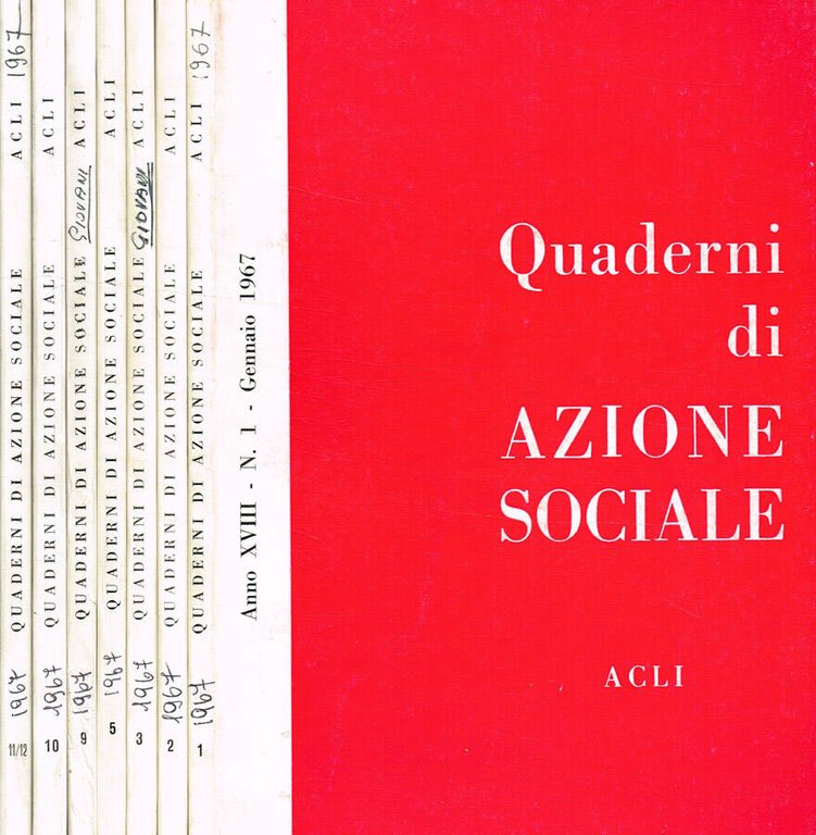 Quaderni di azione sociale. Rivista mensile anno XVIII n.1, 2, …
