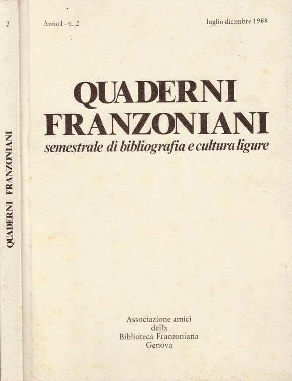 Quaderni franzoniani anno I n 2