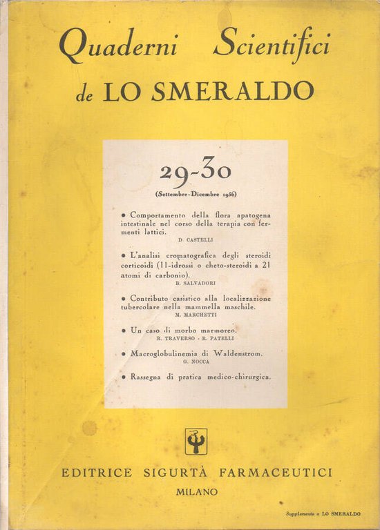 Quaderni Scientifici de Lo Smeraldo - 1956