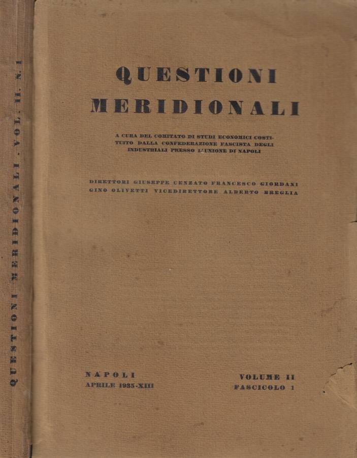 Questioni meridionali fasc. I Anno 1935
