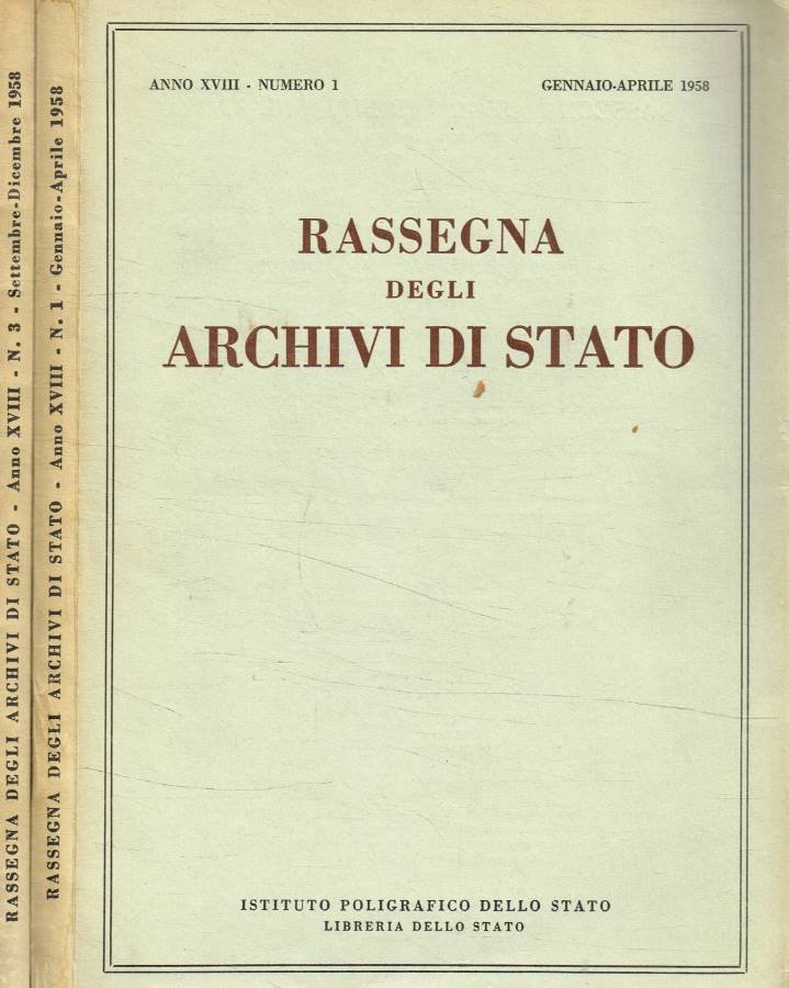 Rassegna degli archivi di Stato, anno XVIII, n.1, 3, Gennaio-aprile … | Immagine principale