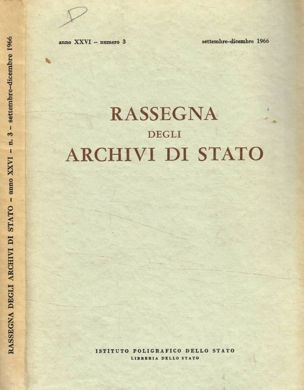 Rassegna degli archivi di Stato, anno XXVI, n.3, settembre-dicembre 1966 | Immagine Gallery 2