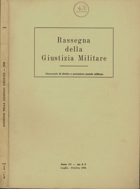 Rassegna della Giustizia Militare