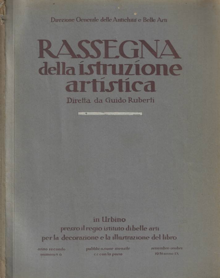 Rassegna della istruzione artistica n. 5-6 Anno 1931 | Immagine principale