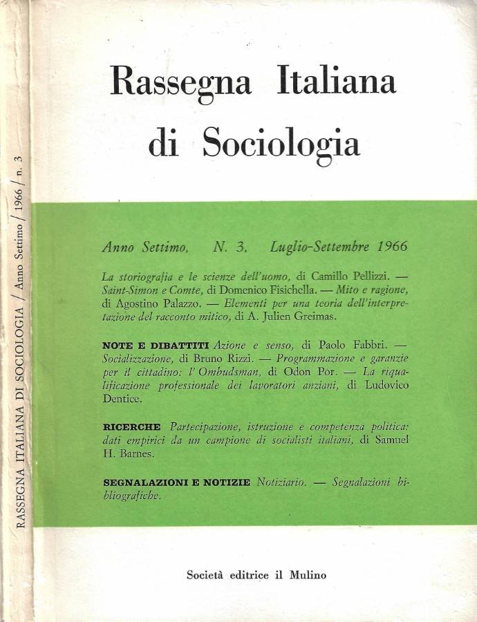 Rassegna Italiana di Sociologia. Anno Settimo - N. 3 - … | Immagine principale