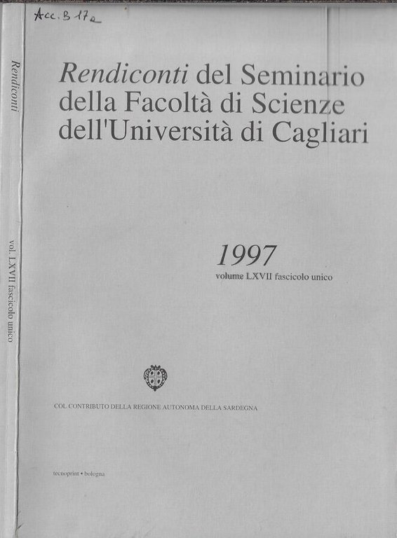 Rendiconti del Seminario della facoltà di Scienze dell'Università di Cagliari …