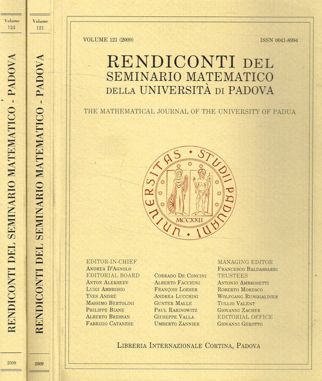 Rendiconti del Seminario Matematico della Università di Padova. Anno 2009, …