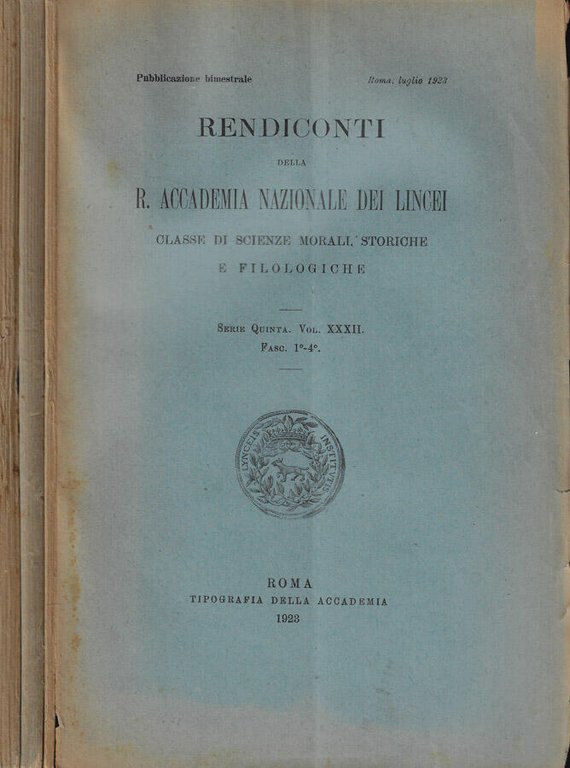 Rendiconti della Reale Accademia dei Lincei classe di scienze morali, …