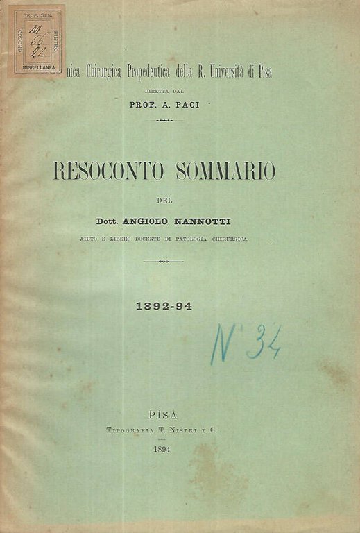Resoconto sommario 1892-94