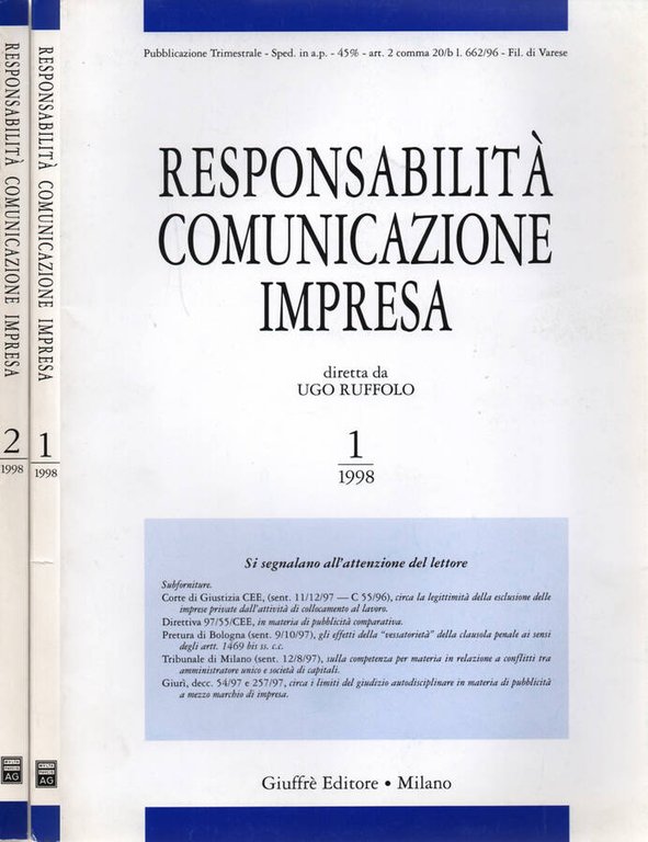 Responsabilità, Comunicazione, Impresa - 1998
