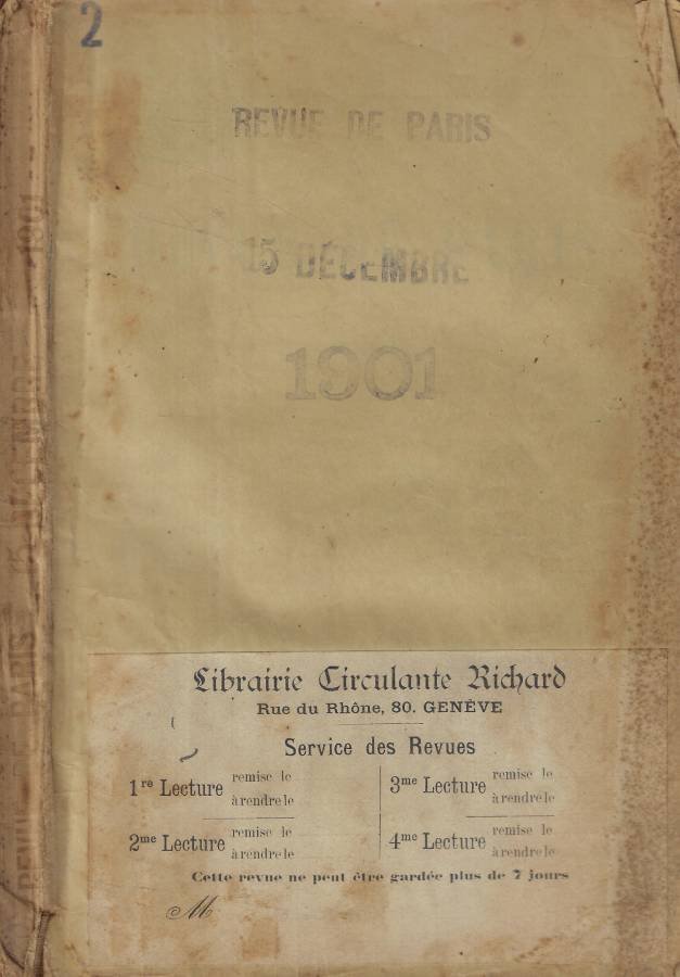 Revue de Paris n. 24 Anno 1901