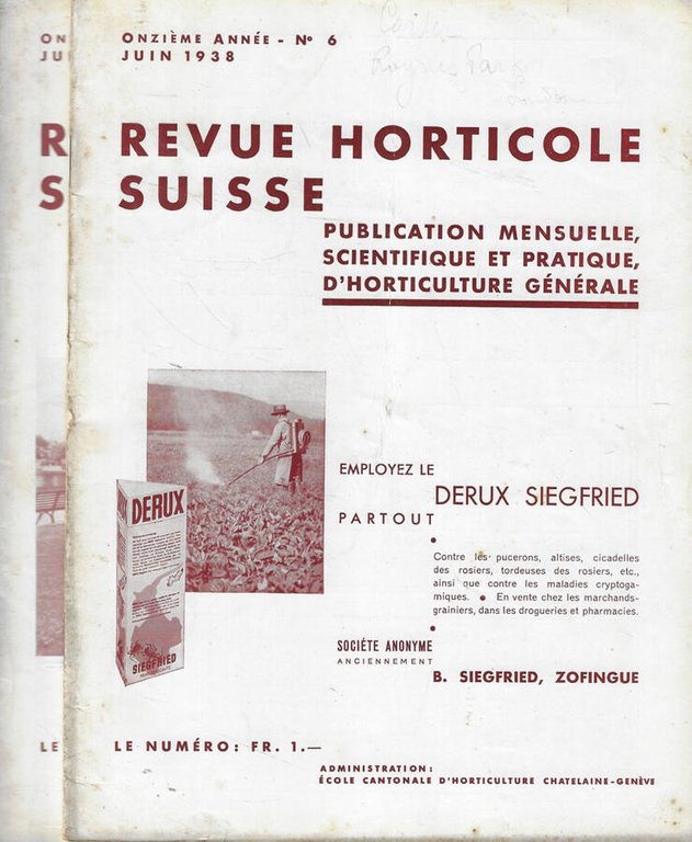 Revue horticole suisse n. 6-7 Anno 1938 | Immagine Gallery 2