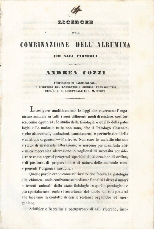 Ricerche sulla combinazione dell'albumina, Nomenclatura chimica, Forza Elettro-Chimica