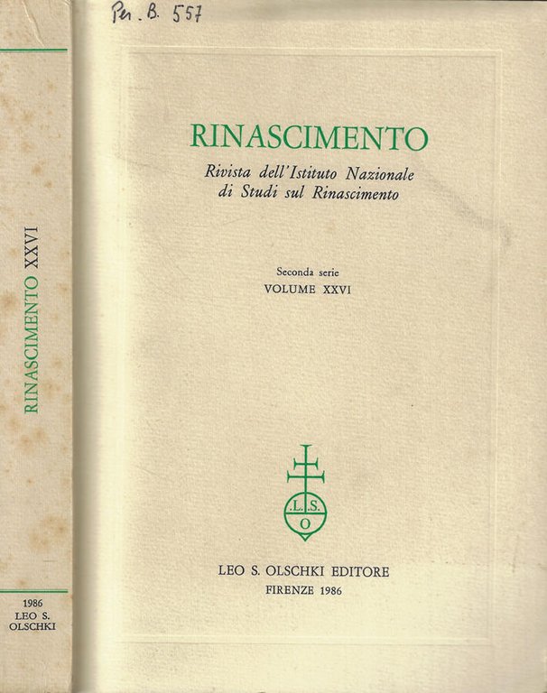 Rinascimento Vol. XXVI Anno 1986