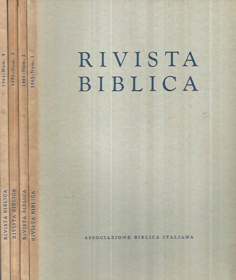 Rivista Biblica Anno 1961 N° 1, 2, 3, 4 | Immagine principale