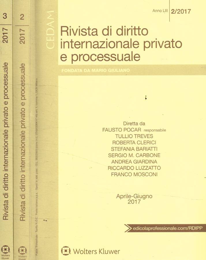 Rivista di diritto internazionale privato e processuale anno LIII, 2019, … | Immagine principale