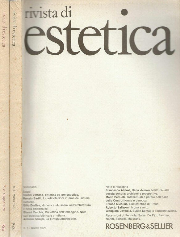 Rivista di estetica N.1,2 1979