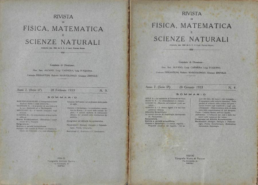 Rivista di Fisica, Matematica e Scienze Naturali - Anno 7° … | Immagine principale