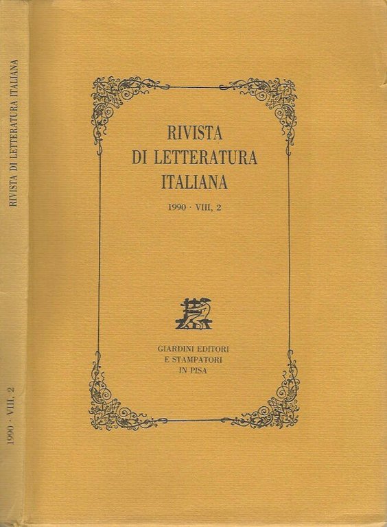 Rivista di letteratura italiana 1990 - VIII, 2
