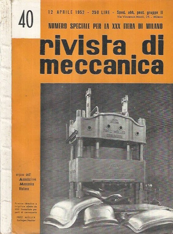 Rivista di Meccanica - n° 40 12 Aprile 1952