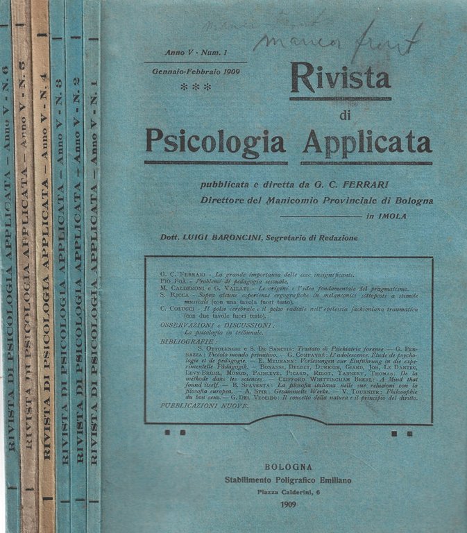 Rivista di psicologia applicata 6 Vol.