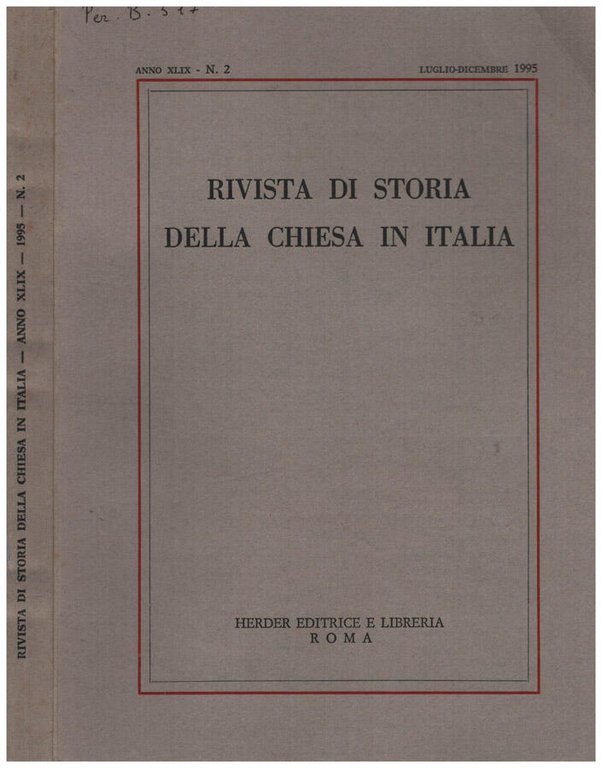 Rivista di Storia della Chiesa in Italia - Anno XLIX …