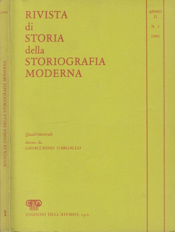 Rivista di storia della storiografia moderna anno II, n 1, … | Immagine principale