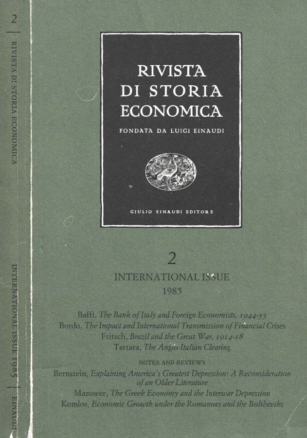 Rivista di storia economica, volume 2 1985. International Issue