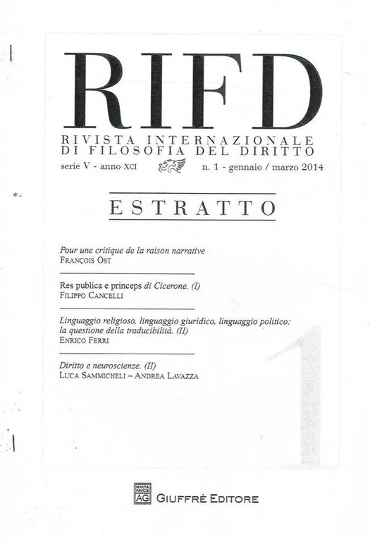 RIVISTA INTERNAZIONALE DI FILOSOFIA DEL DIRITTO SERIE V ANNO XCI …