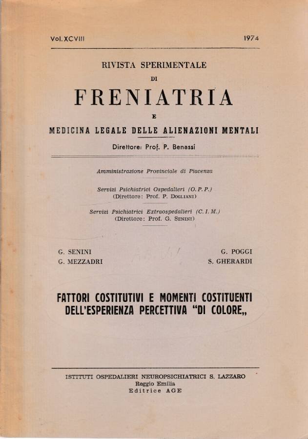 Rivista sperimentale di freniatria e medicina legale delle alienazioni mentali …