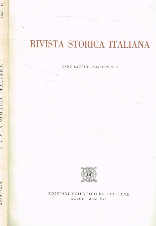 Rivista storica anno LXXVIII, fascicolo II | Immagine principale