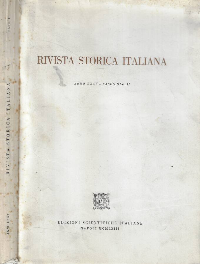 Rivista Storica Italiana Fasc. II Anno 1963 | Immagine principale