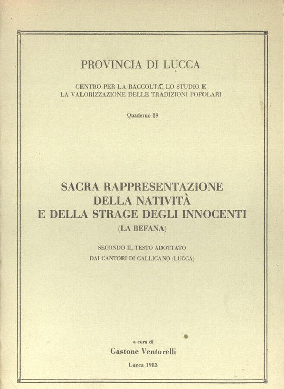 Sacra rappresentazione della natività e della strage degli innocenti ( …
