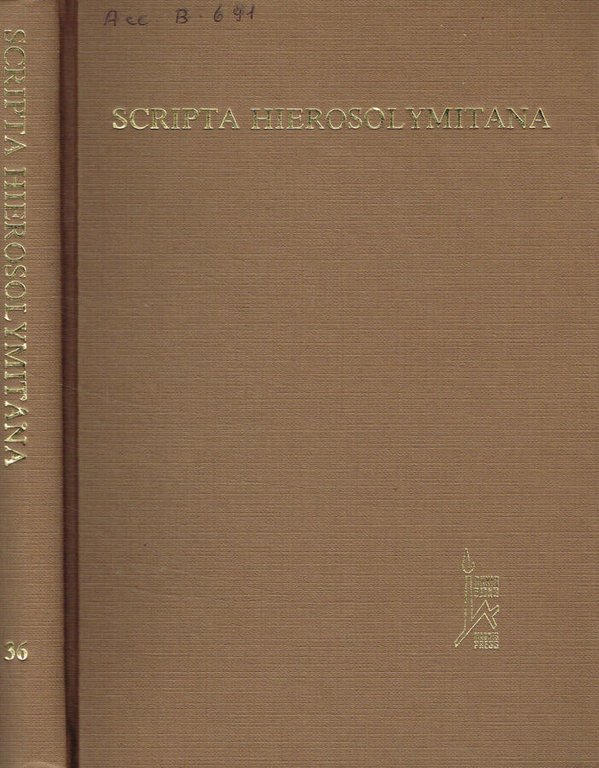 Scripta hierosolymitana Vol. XXXVI. Studies in psychology in honor of …