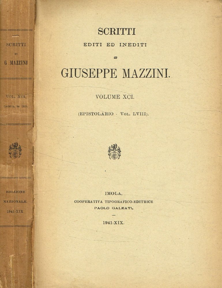 Scritti editi e inediti di Giuseppe Mazzini. Epistolario vol.LVIII