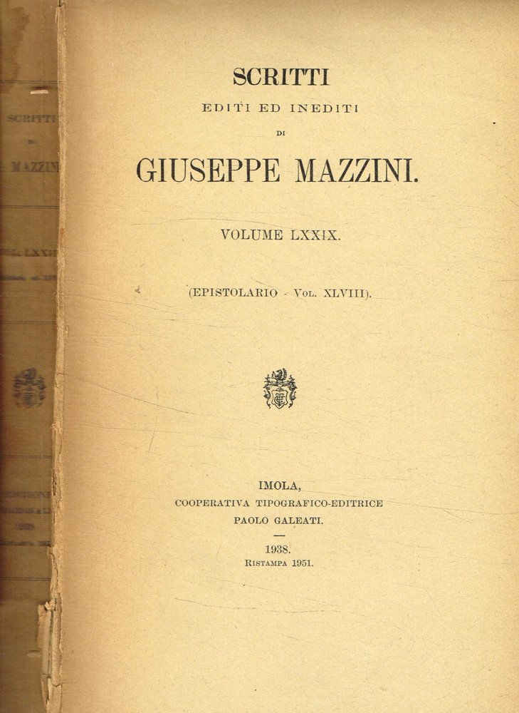 Scritti editi e inediti di Giuseppe Mazzini. Epistolario vol.XLVIII