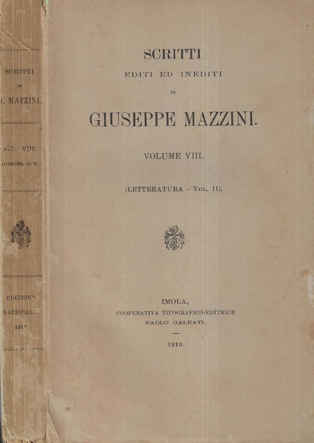 Scritti editi ed inediti di Giuseppe Mazzini Vol. VIII
