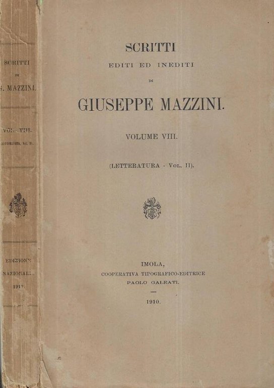 Scritti editi ed inediti di Giuseppe Mazzini Vol. VIII