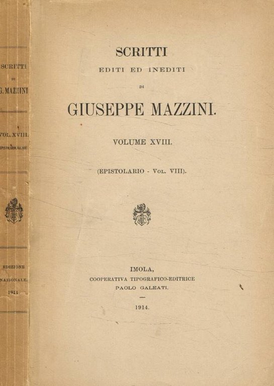 Scritti editi ed inediti vol.XVIII
