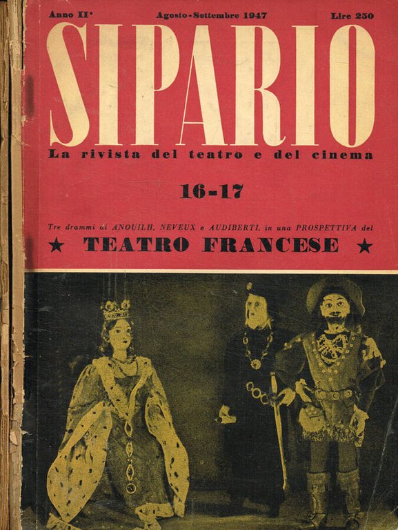 Sipario. La rivista del teatro e del cinema anno II, …