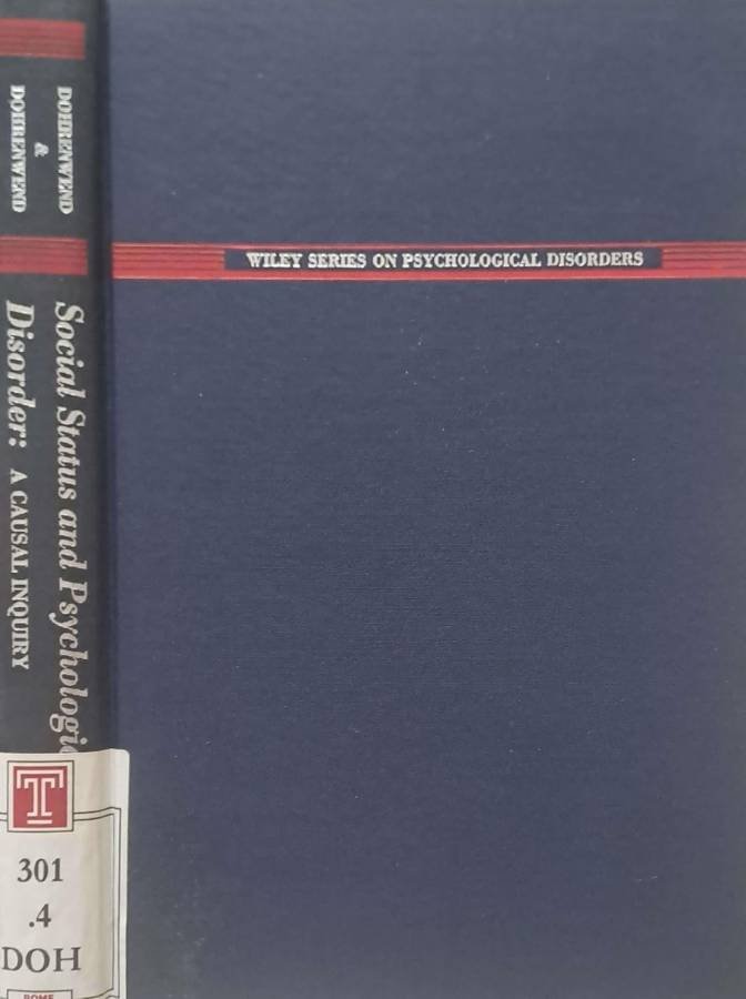 Social Status and Psychological Disorder: A Causal Inquiry | Immagine principale