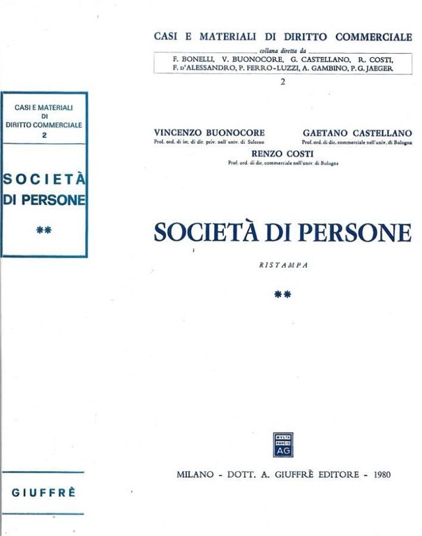 Società di persone. Tomo secondo
