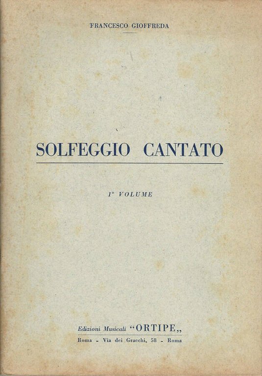 Solfeggio cantato VOL I