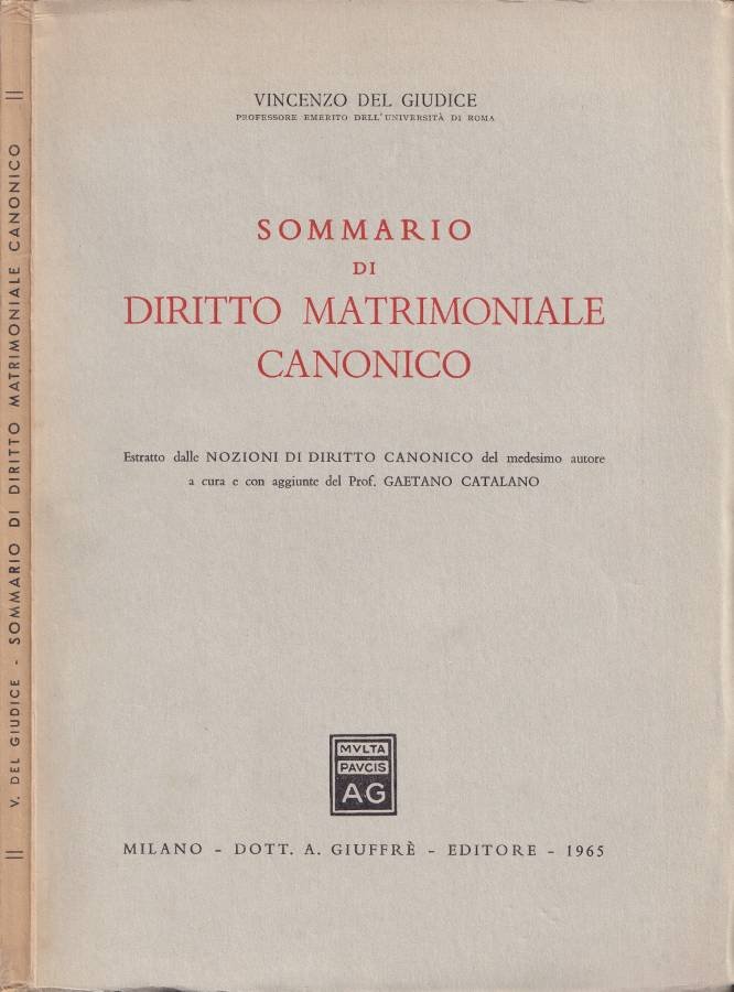 Sommario di diritto matrimoniale canonico