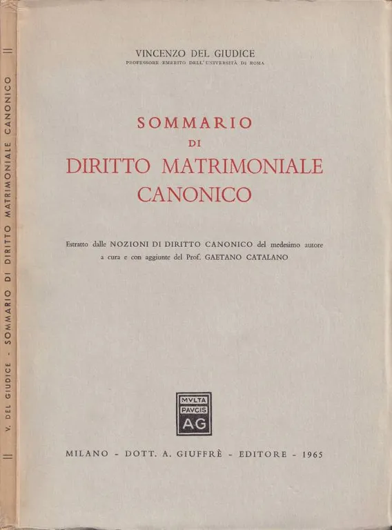 Sommario di diritto matrimoniale canonico