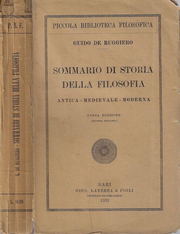 Sommario di storia della filosofia