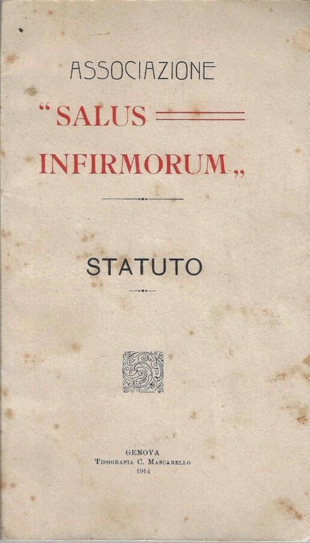 Statuto Associazione "Salus infirmorum"
