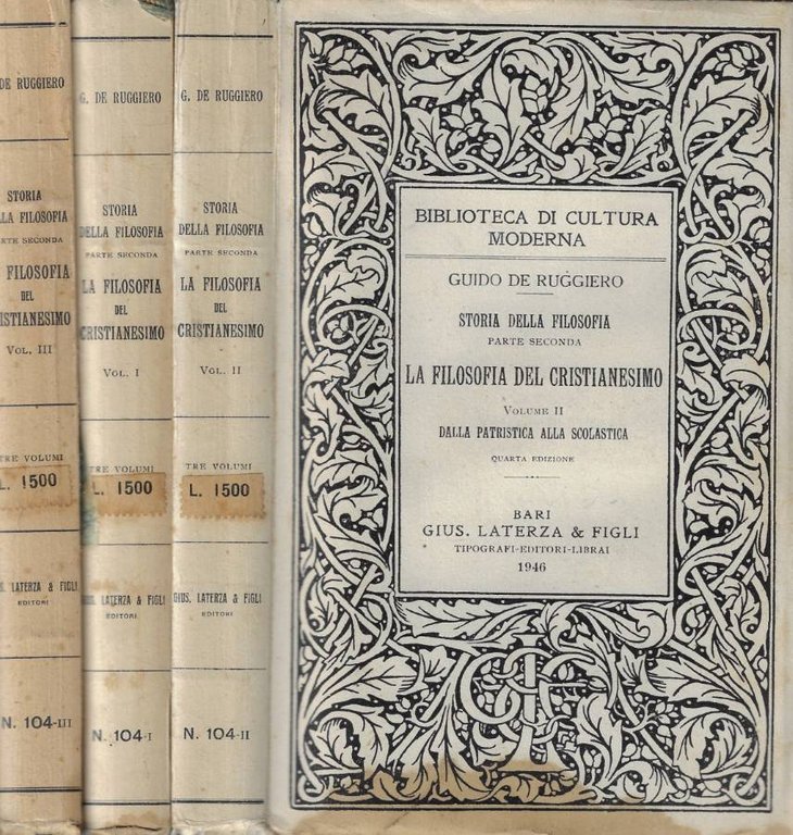 Storia della filosofia- parte seconda: La filosofia del cristianesimo vol. I-II-III