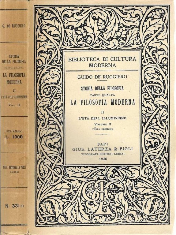Storia della filosofia. La filosofia moderna